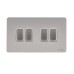 Schneider Ultimate Screwless Flat Plate Rocker Switch, 4 Gangs, Pearl Nickel GU1442WPN