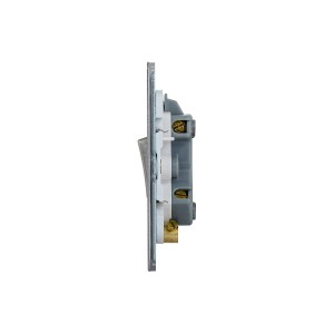 Schneider Ultimate Screwless Flat Plate Switch, 20A, 2-Pole, Neon, White & Stainless Steel GU2411WSS
