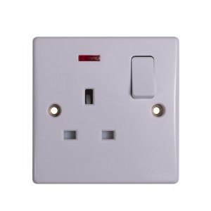 Schneider Switched socket, Ultimate Slimline, complete product, 1P, screw terminal, IP20, white GU3011