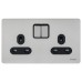 Schneider Electric Ultimate switched socket Screwless flat plate 2P screw terminal IP20 stainless steel GU3420DBSS