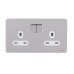 Schneider Ultimate Screwless flat plate - switched socket - 2P - 2 gangs - pearl nickel GU3420DWPN