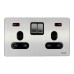 Schneider ULT.SCRWLS Flat Plate-2Gang- 13A-DP-switched with neon- stainless stel GU3421DBSS