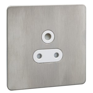 Schneider Ultimate Screwless flat plate - unswitched socket - 1 gang - stainless steel GU3480-WSS