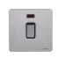 Schneider Ultimate Screwless Flat Plate Switch, 32A, 2-Pole, Neon, Black & Stainless Steel GU4431BSS