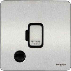 Schneider Ultimate Screwless flat plate - unswitched fused connection - stainless steel Bl GU5403-BSS