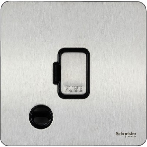 Schneider Ultimate Screwless flat plate - unswitched fused connection - stainless steel Bl GU5403-BSS