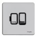 Schneider Switch-Disconnector-Fuse, Ultimate Screwless Flat Plate, 13A, Black & Chrome GU5410BPC