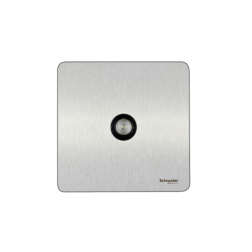 Schneider TV/FM socket, Ultimate Screwless flat plate, IP20, stainless steel GU7410BSS