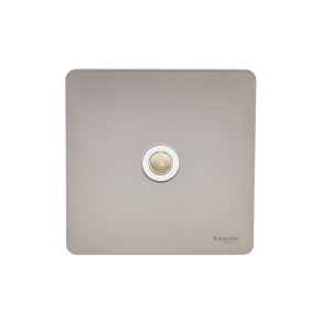 Schneider Ultimate Screwless flat plate - TV/FM socket - coaxial - 1 gang - pearl nickel GU7410WPN