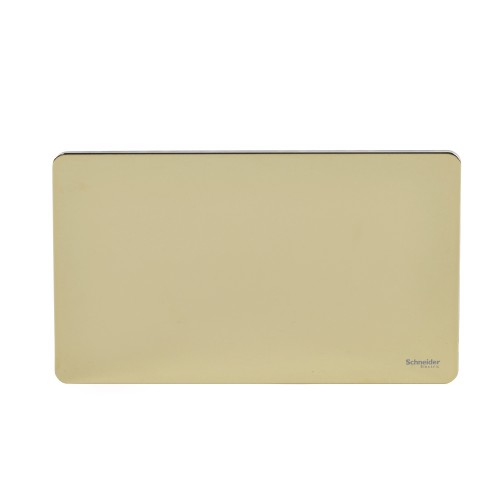 Schneider Electric Ultimate blank plate 2 gangs polished brass GU8420PB