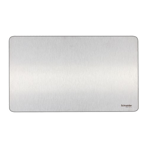 Schneider Blank plate, Ultimate, 2 gangs, stainless steel GU8420SS