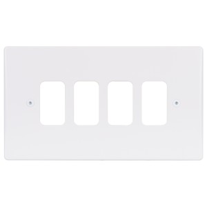 Schneider Electric Ultimate moulded plate Grid system 4 gangs white GUG04G