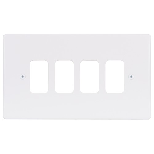 Schneider Electric Ultimate moulded plate Grid system 4 gangs white GUG04G