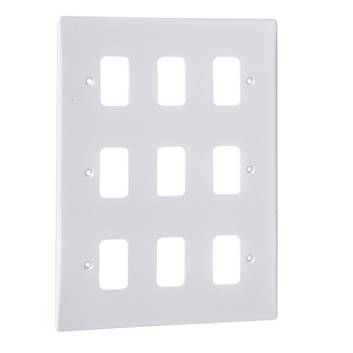 Schneider Electric Ultimate moulded plate Grid system 9 gangs  white GUG09G