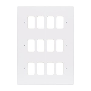 Schneider Electric Ultimate flat plate Grid system 12 gangs frame white GUG12G