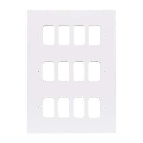 Schneider Electric Ultimate flat plate Grid system 12 gangs frame white GUG12G