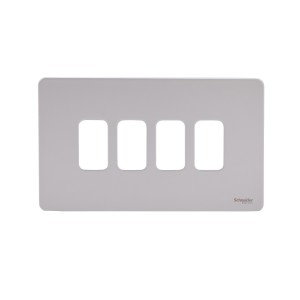 Schneider Electric Ultimate screwless plate Grid system 4 gangs pearl nickel GUGS04GPN