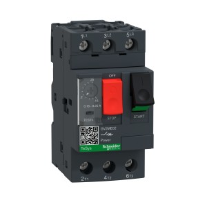 Schneider Motor circuit breaker, TeSys GV2, 3P, 0.16-0.25 A, thermal magnetic, screw clamp terminals GV2ME02