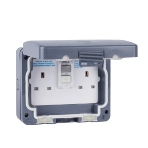 Schneider Exclusive Weatherproof - residual current device - 2 gangs - grey GWPIU3020R