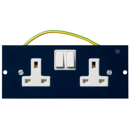 Schneider Mita - 75 mm mounting plate - twin switched socket-outlet (DE/CE) INS55470