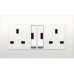 Schneider Electric Vivace 13A 250V Twin Gang Double Pole Large Dolly Switched Socket with Neon KB25LDN