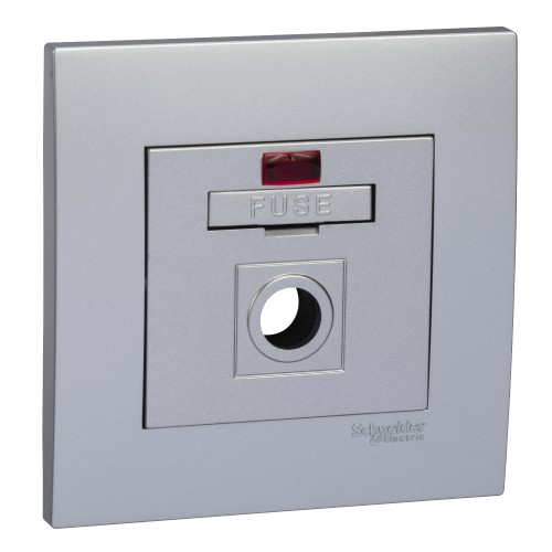 Schneider Electric Vivace 13A 250V Fused Connection with Neon Aluminium silver KB30NFSG_AS