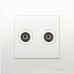 Schneider Electric Vivace 2 Gang TV Coaxial Outlet KB32TV