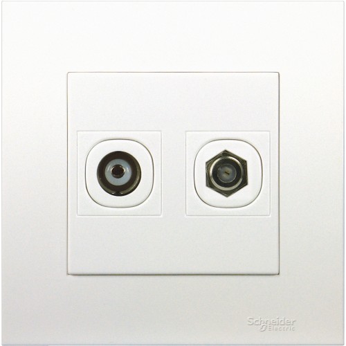 Schneider 1 Gang TV Coaxial Outlet + 1 Gang TVF Socket KB32TV_TVF