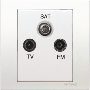 Schneider Electric Vivace 1 Gang TV/FM/SAT Socket Outlet without Looping KB33SMATV