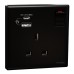 Schneider Electric Vivace E 13A Switched Socket with USB A+C 2.1A 250V 1 Gang Black Schneider Electric Vivace E 13A Switched Socket with USB A+C 2.1A 250V 1 Gang Black