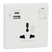 Schneider Electric Vivace E 13A Switched Socket with USB A+C 2.1A International 250V 1 Gang White Schneider Electric Vivace E 13A Switched Socket with USB A+C 2.1A International 250V 1 Gang White