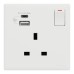 Schneider Electric Vivace E 13A Switched Socket with USB A+C 2.1A 250V 1 Gang White Schneider Electric Vivace E 13A Switched Socket with USB A+C 2.1A 250V 1 Gang White