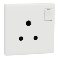Schneider Electric Vivace E Switched Socket 15A 250V 1 Gang 3 Pin White | British Standard Wall Power Socket