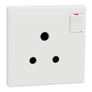 Schneider Electric Vivace E Switched Socket 15A 250V 1 Gang 3 Pin White | British Standard Wall Power Socket