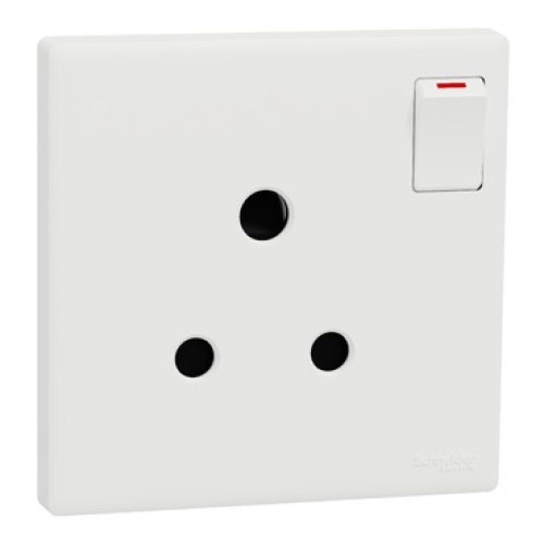 Schneider Electric Vivace E Switched Socket 15A 250V 1 Gang 3 Pin White | British Standard Wall Power Socket