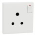 Schneider Electric Vivace E Switched Socket 15A 250V 1 Gang 3 Pin White | British Standard Wall Power Socket