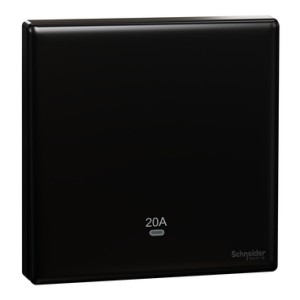 Schneider Electric Vivace E 20A 2 Pole Switch with LED 250V 1 Gang Black | Double Pole Wall Switch