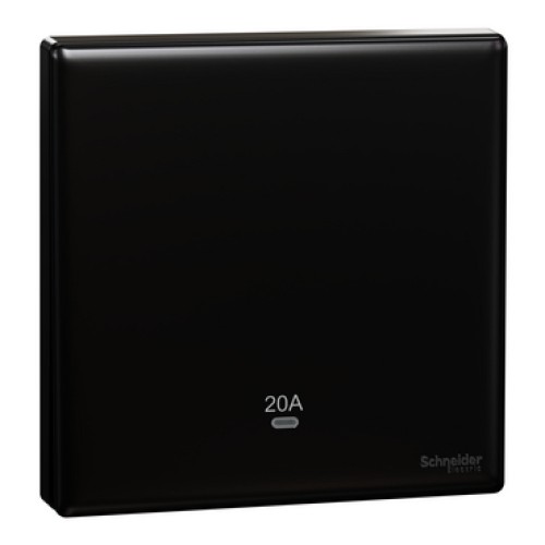 Schneider Electric Vivace E 20A 2 Pole Switch with LED 250V 1 Gang Black | Double Pole Wall Switch