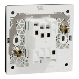 Schneider Electric Vivace E 20A 2 Pole Switch with LED 250V 1 Gang Black | Double Pole Wall Switch