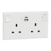Schneider Electric Vivace 1 Gang Switched Socket with USB A + C ports KBNT25USB_WE Schneider Electric Vivace 1 Gang Switched Socket with USB A + C ports KBNT25USB_WE