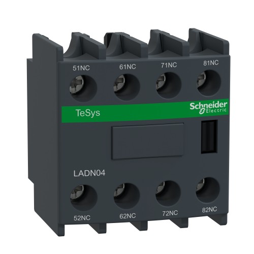 Schneider Electric TeSys D Auxiliary contact block 4NC front mounting screw clamp terminals LADN04