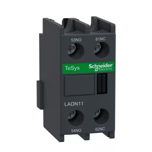 Schneider Electric TeSys D Auxiliary contact block 1NO + 1NC front mounting screw terminals LADN11