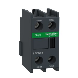 Schneider Electric TeSys D Auxiliary contact block 2NO front mounting screw clamp terminals LADN20