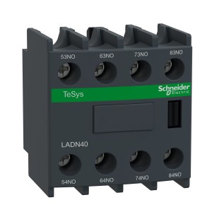 Schneider Electric TeSys D Auxiliary contact block 4NO front mounting screw clamp terminals LADN40