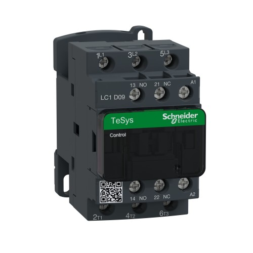 Schneider Electric Contactor TeSys Deca 3P(3 NO) AC-3/AC-3e  440V 9A 24V AC 50/60Hz coil LC1D09B7