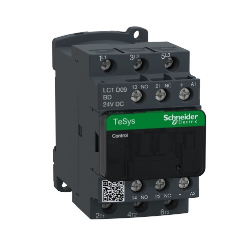 Schneider Electric TeSys D contactor 3P(3 NO)  AC 3  440V 9A  24V DC coil LC1D09BD