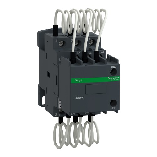 Schneider Capacitor contactor, TeSys D, 25 kVAR at 400 V/50 Hz, coil 220 V AC 50/60 Hz LC1DMKM7
