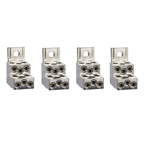 Schneider aluminium bare cable connectors, ComPact NSX, for 6 cables 1.5 mm² to 35 mm², 250 A, set of 4 parts LV429249