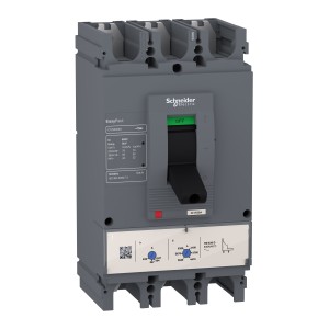 Schneider Electric EasyPact CVS630N Circuit breaker 50 kA at 415 VAC 500 A rating thermal magnetic TM-D trip unit 3P 3d LV563315