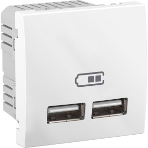 Schneider Unica - 2 USB charger - 2.1 A - white MGU3.418.18